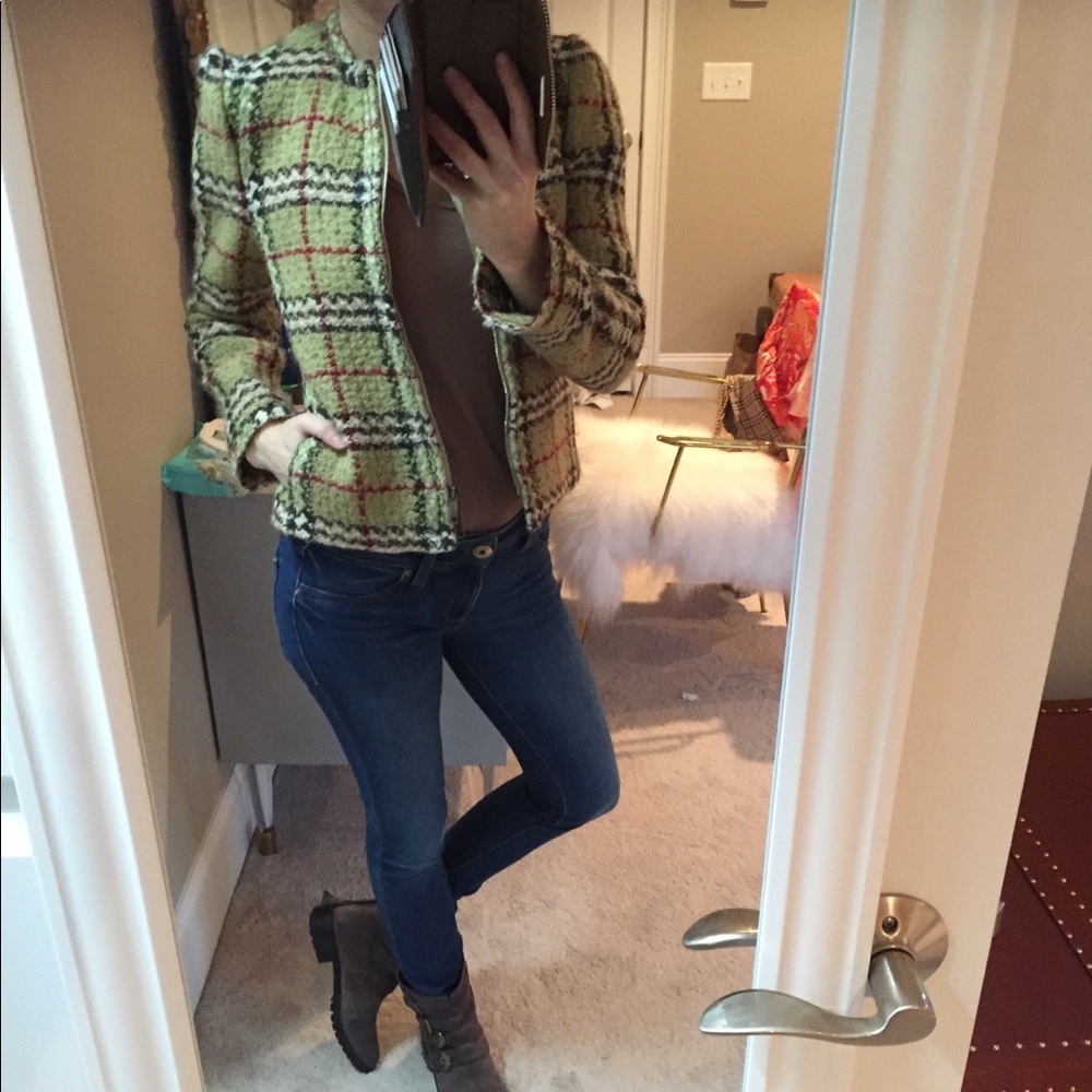Burberry tweed cropped jacket.